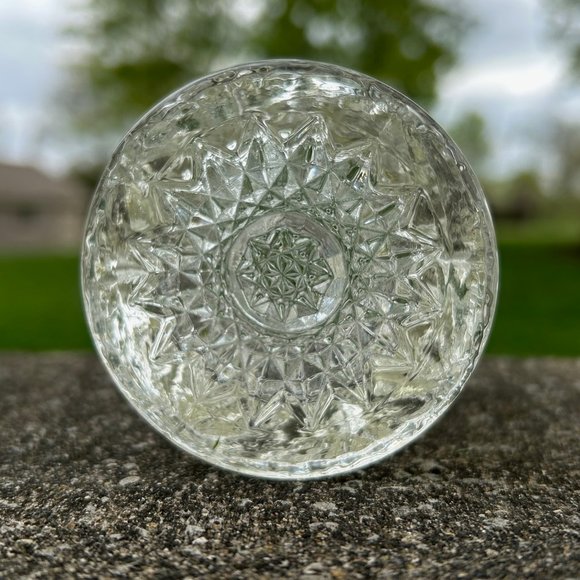 Vintage Pressed Glass Perfume / Cologne Bottle with Stopper / Dauber 6 1/4” tall - Picture 4 of 7